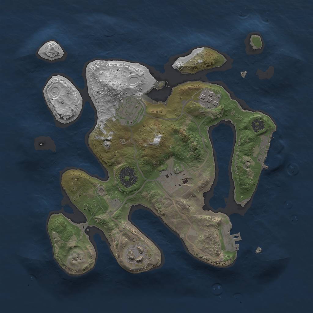 Rust Map: Procedural Map, Size: 2500, Seed: 3128, 11 Monuments
