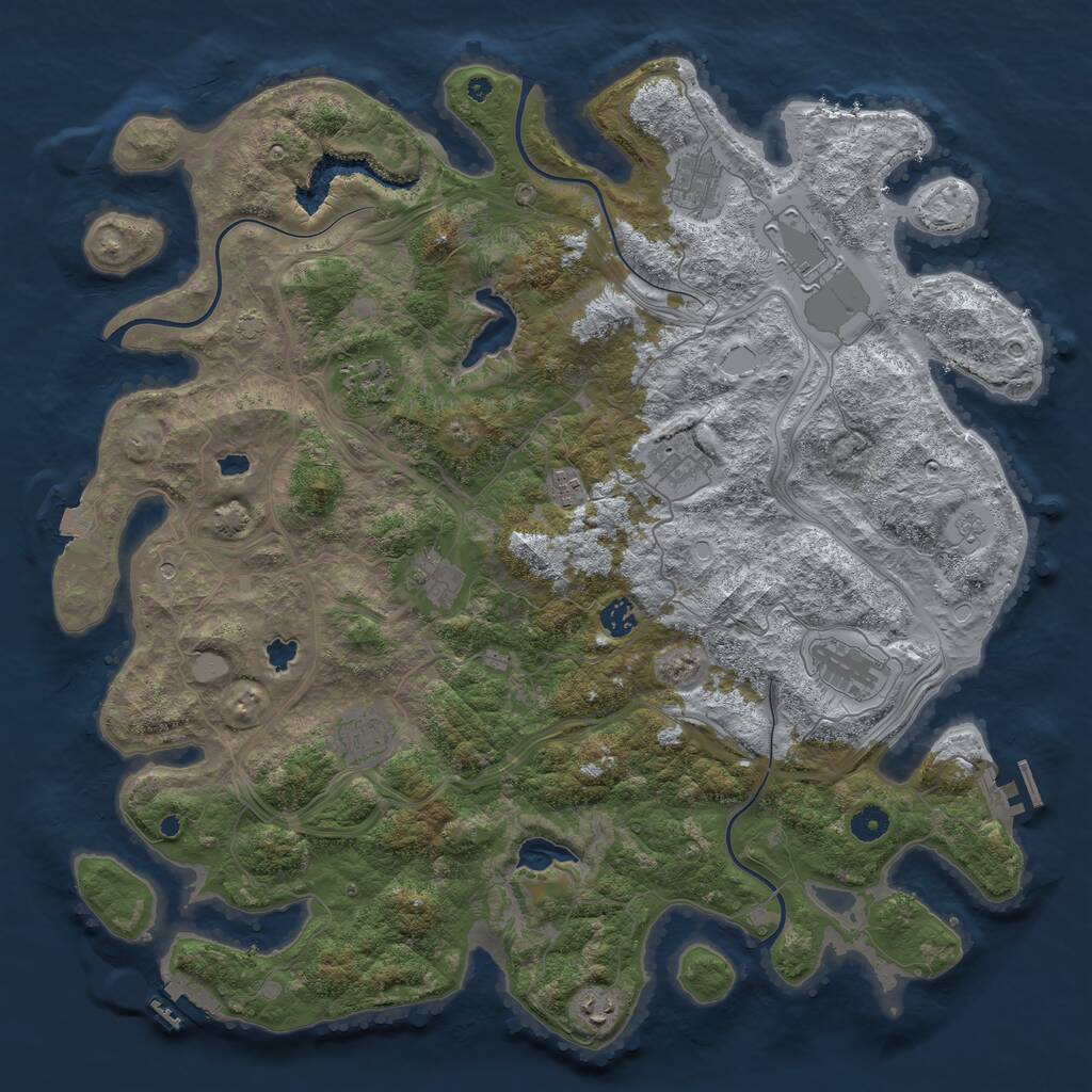 Rust Map: Procedural Map, Size: 4500, Seed: 1855097782, 16 Monuments