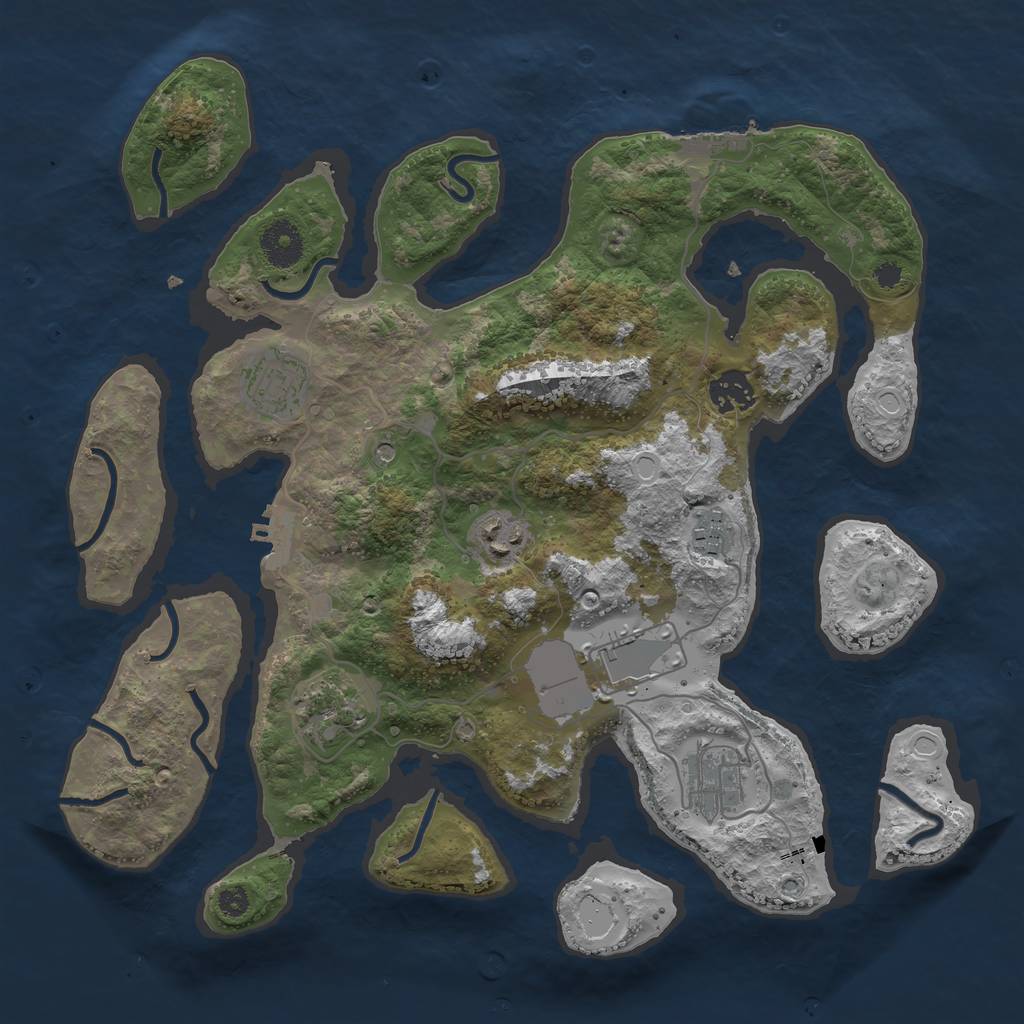 Rust Map: Procedural Map, Size: 3500, Seed: 151021, 15 Monuments
