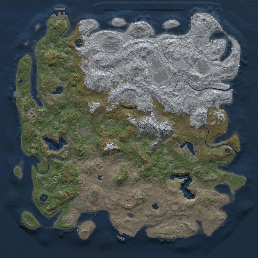 Rust Map: Procedural Map, Size: 5000, Seed: 7527, 17 Monuments