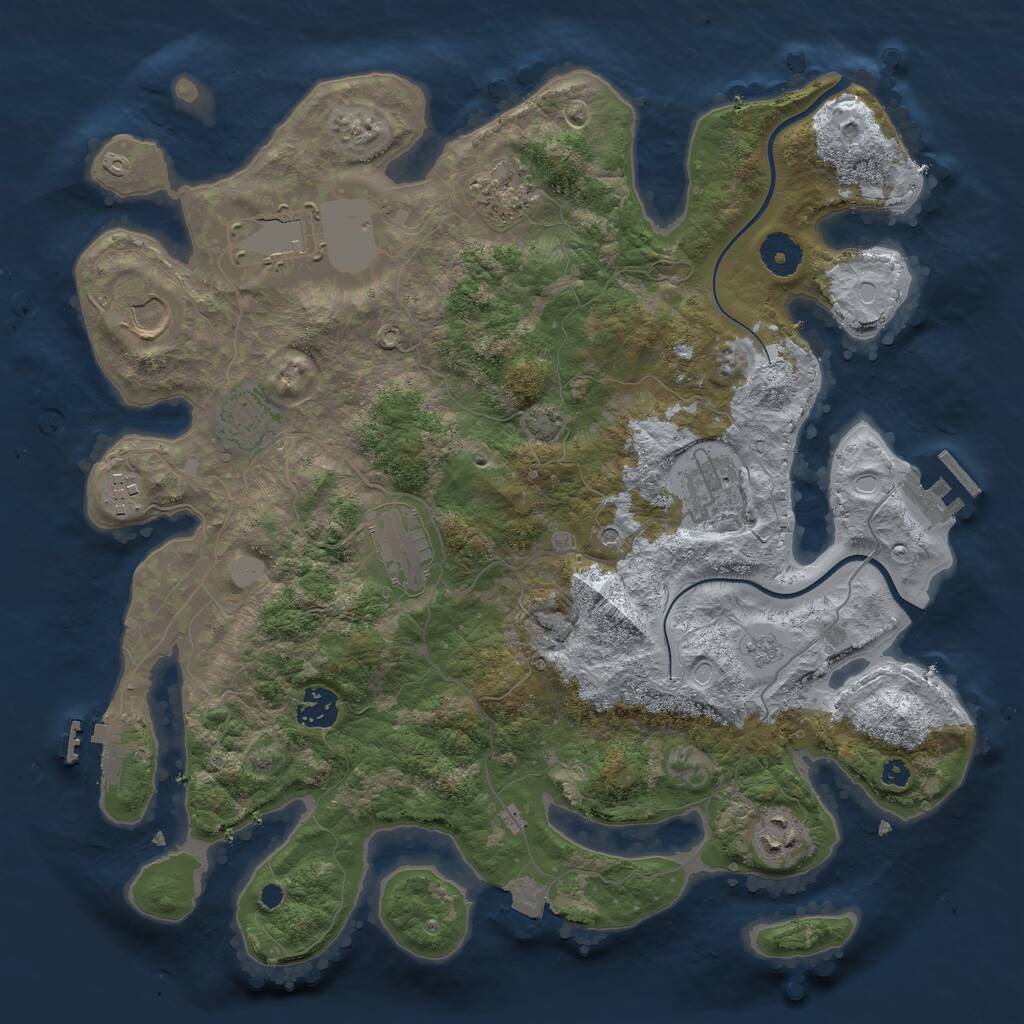 Rust Map: Procedural Map, Size: 3696, Seed: 13828, 15 Monuments