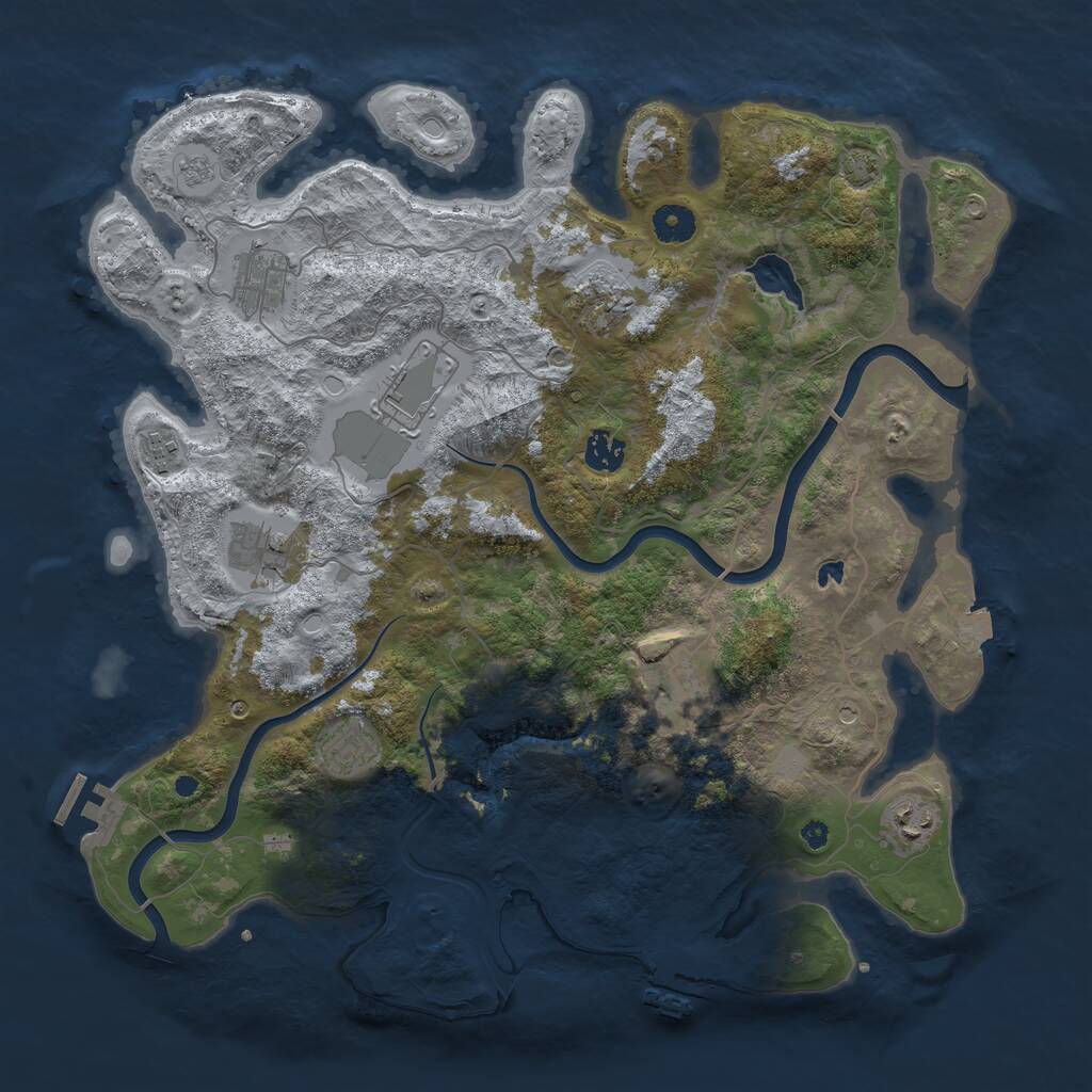 Rust Map: Procedural Map, Size: 4000, Seed: 68359324, 15 Monuments