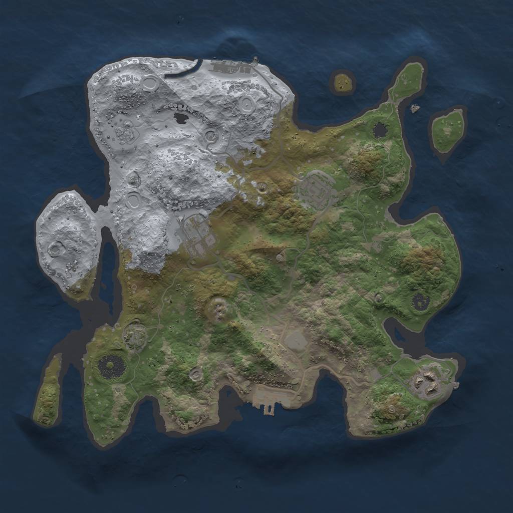 Rust Map: Procedural Map, Size: 3000, Seed: 2427461, 11 Monuments
