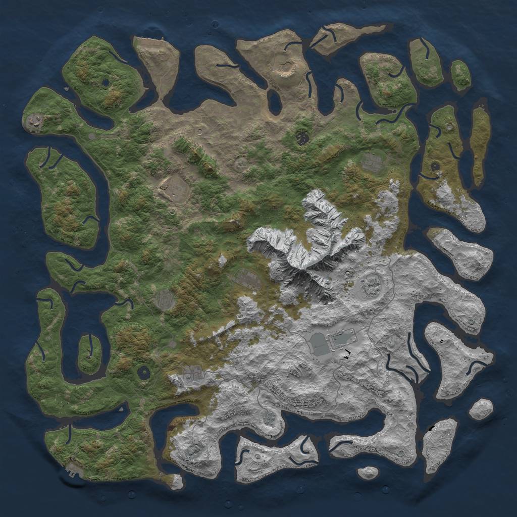 Rust Map: Procedural Map, Size: 6000, Seed: 2245, 19 Monuments
