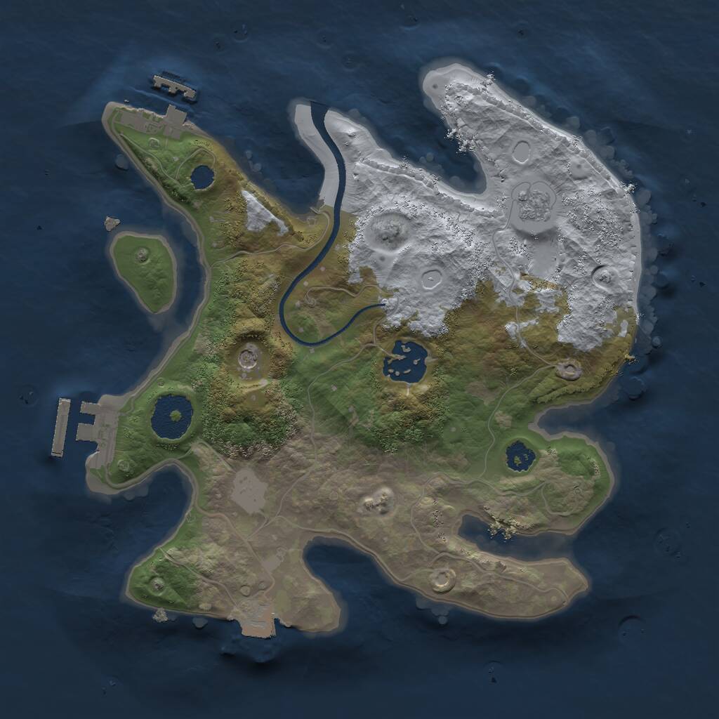 Rust Map: Procedural Map, Size: 2500, Seed: 920165249, 6 Monuments