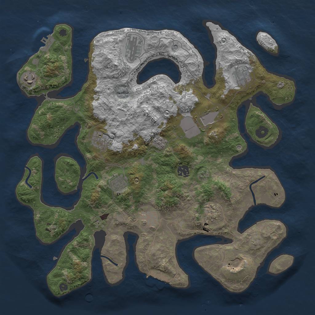 Rust Map: Procedural Map, Size: 3850, Seed: 475722683, 19 Monuments