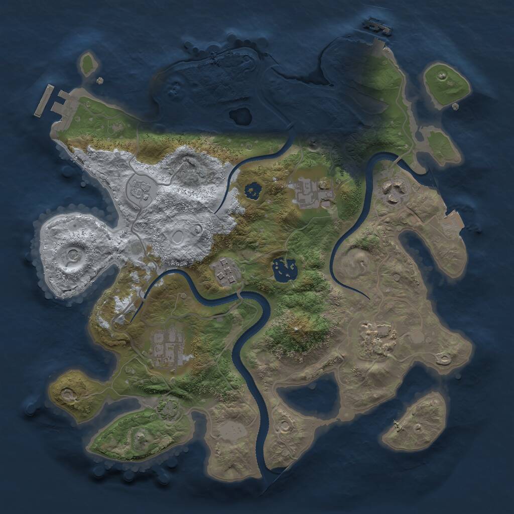 Rust Map: Procedural Map, Size: 3000, Seed: 1996136327, 12 Monuments