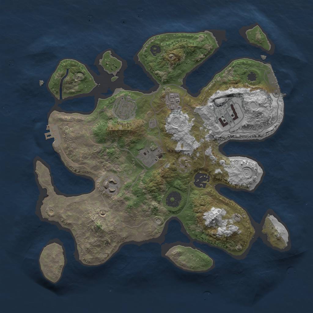Rust Map: Procedural Map, Size: 3000, Seed: 1018821676, 13 Monuments