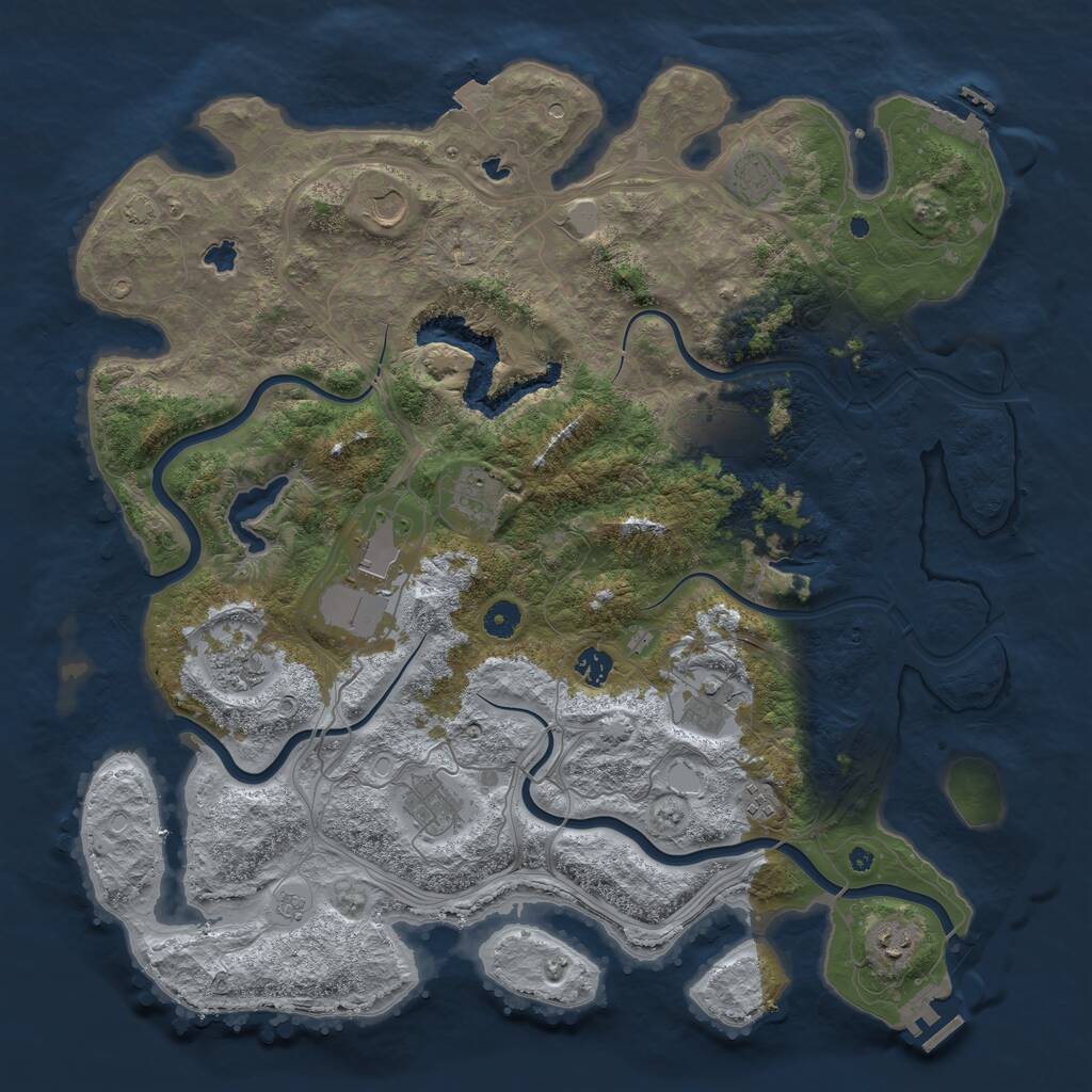 Rust Map: Procedural Map, Size: 4500, Seed: 1506570588, 17 Monuments