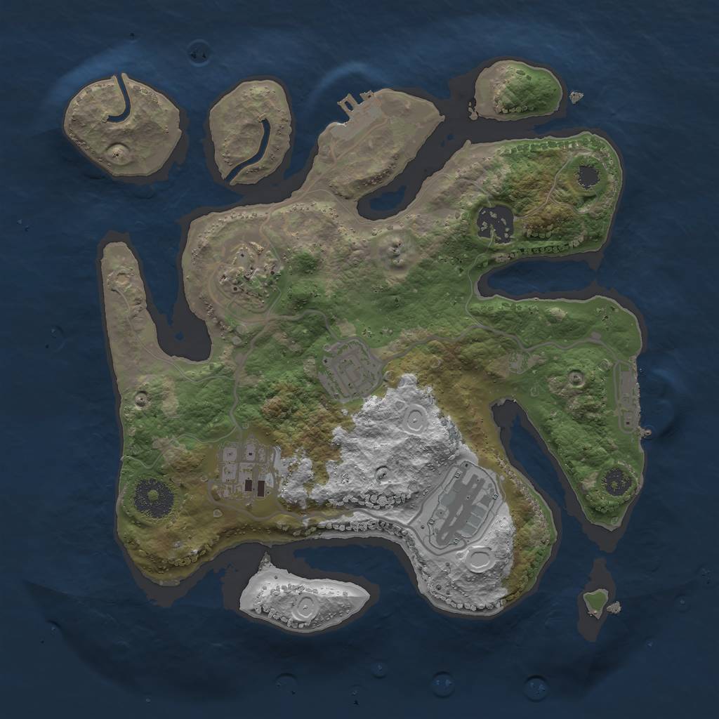 Rust Map: Procedural Map, Size: 2750, Seed: 947871748, 12 Monuments