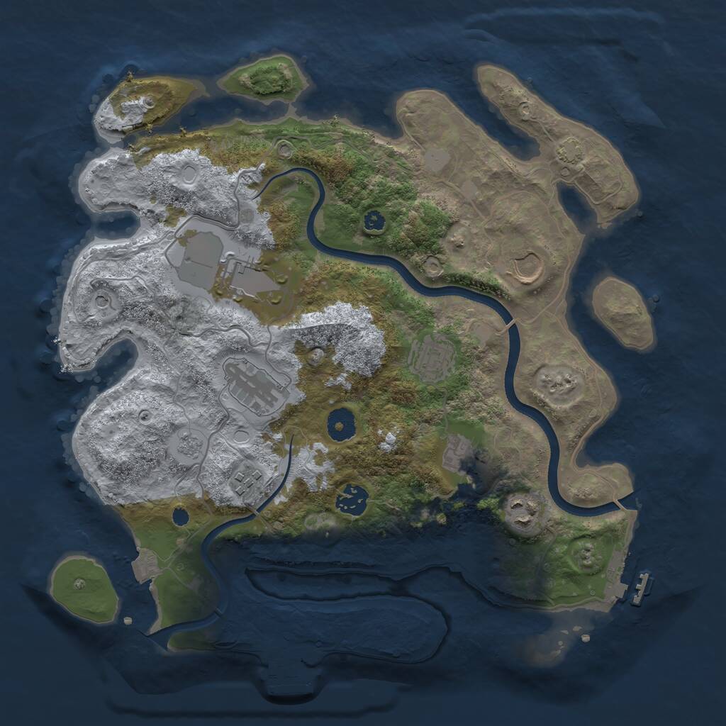 Rust Map: Procedural Map, Size: 3500, Seed: 1718606765, 14 Monuments