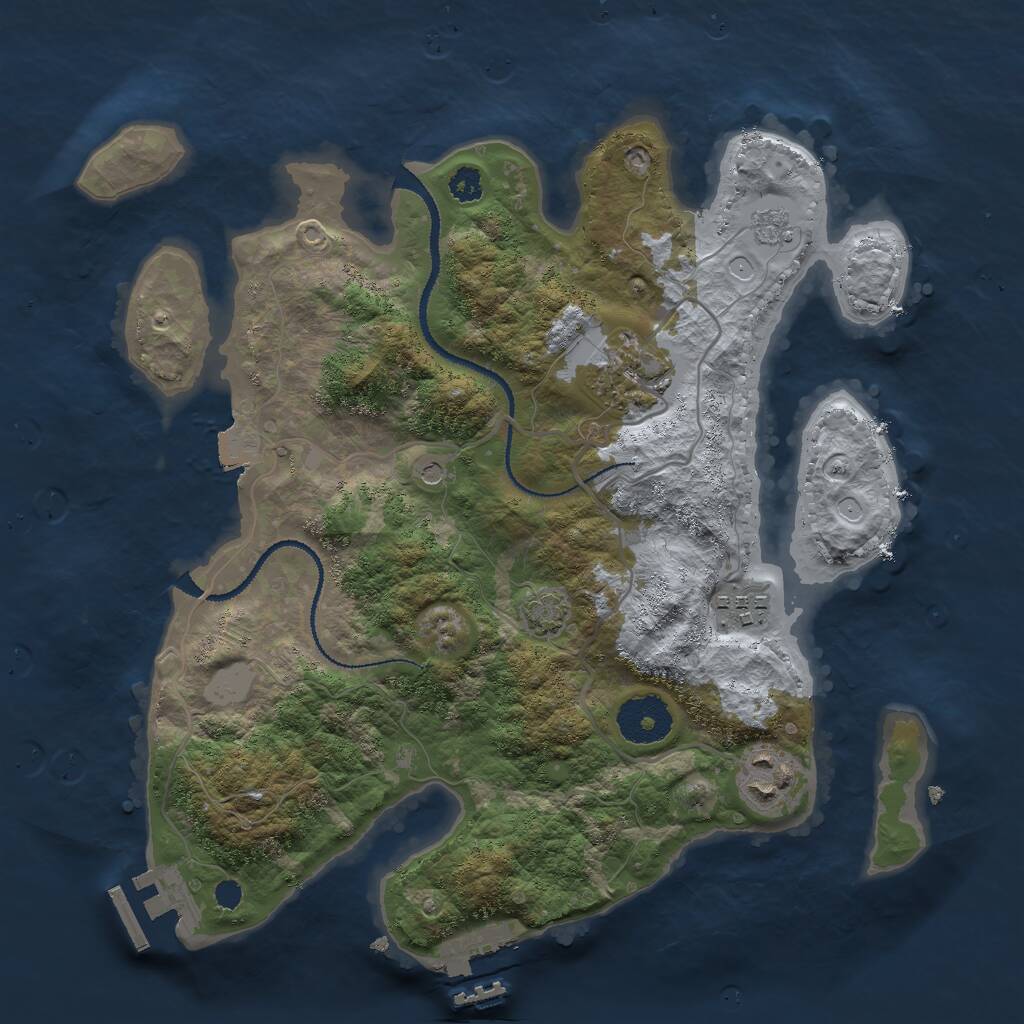 Rust Map: Procedural Map, Size: 3000, Seed: 949530, 9 Monuments
