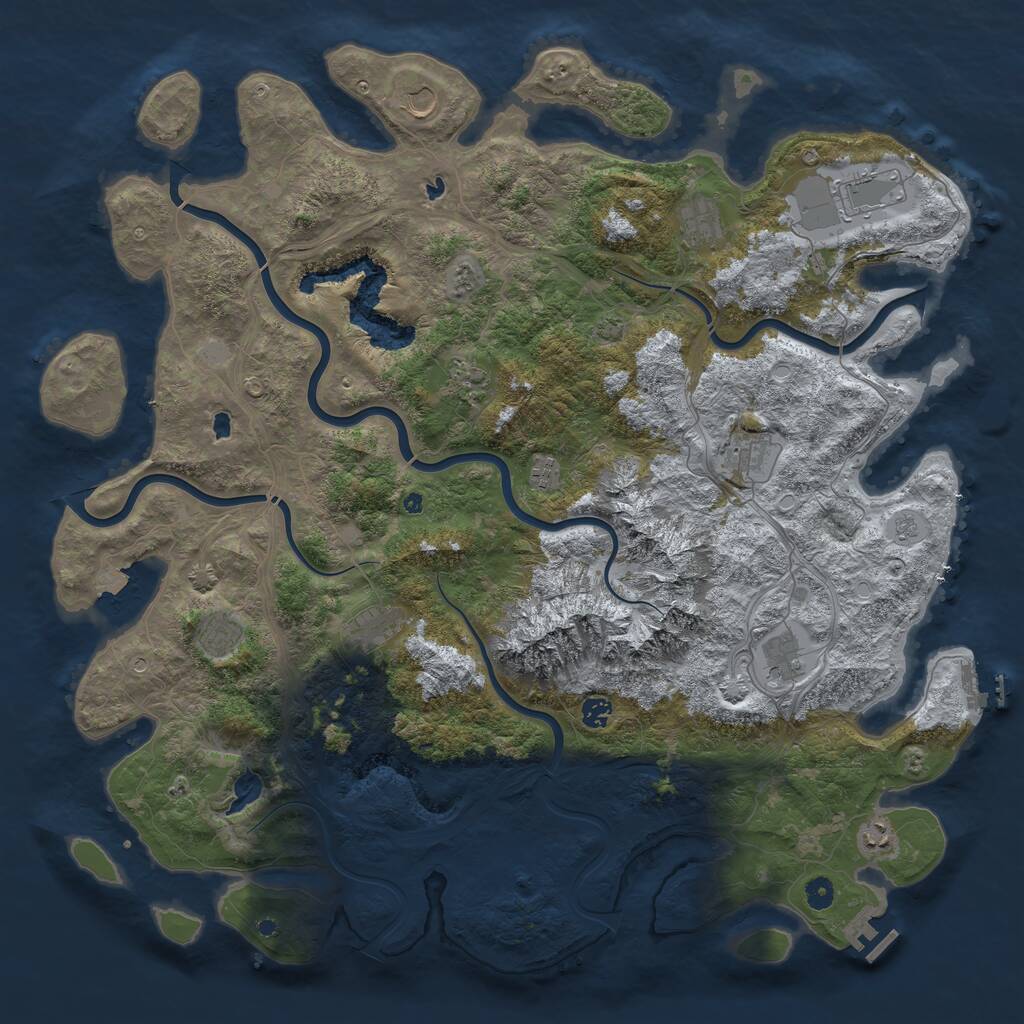 Rust Map: Procedural Map, Size: 5000, Seed: 546248, 17 Monuments