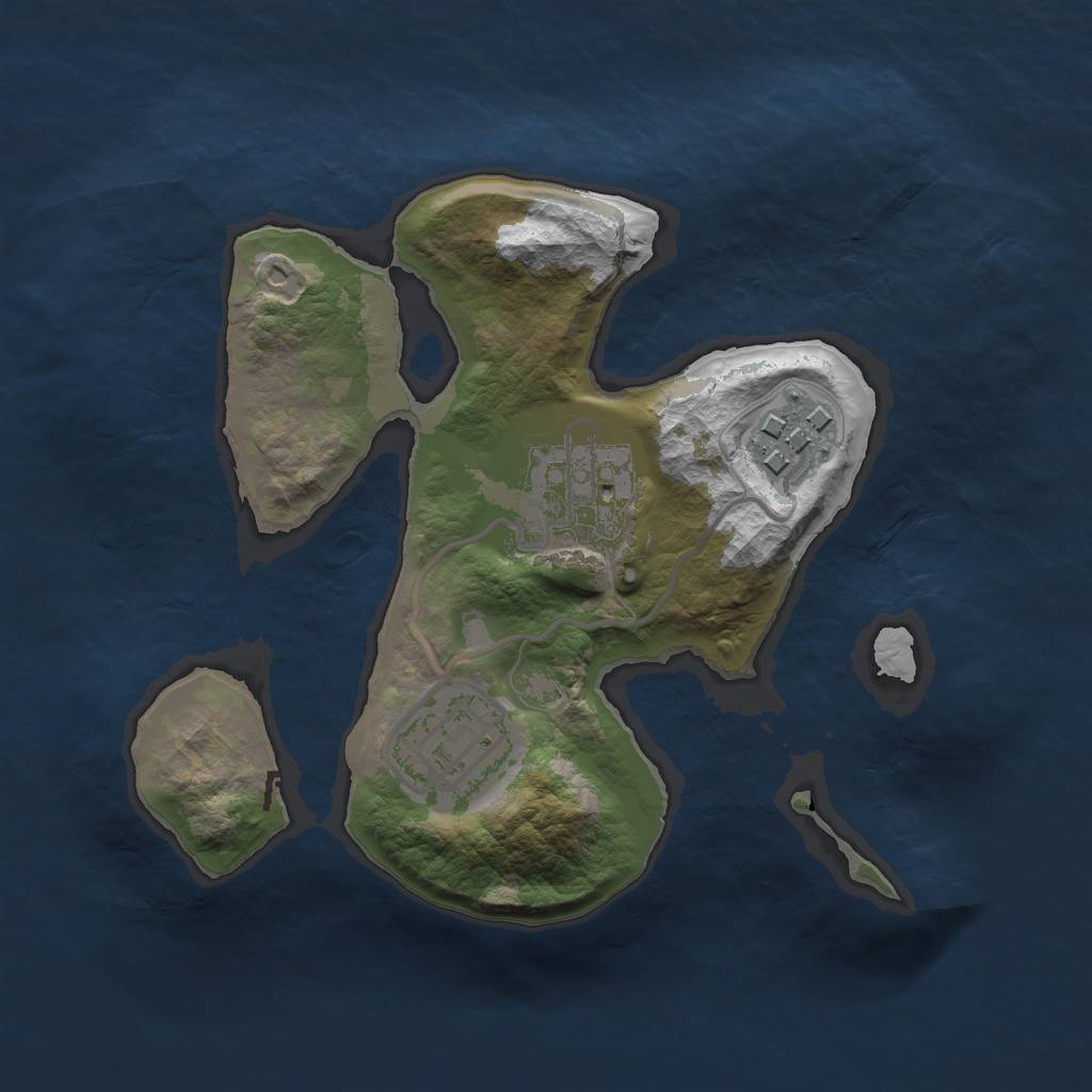 Rust Map: Barren, Size: 2000, Seed: 25084581, 5 Monuments