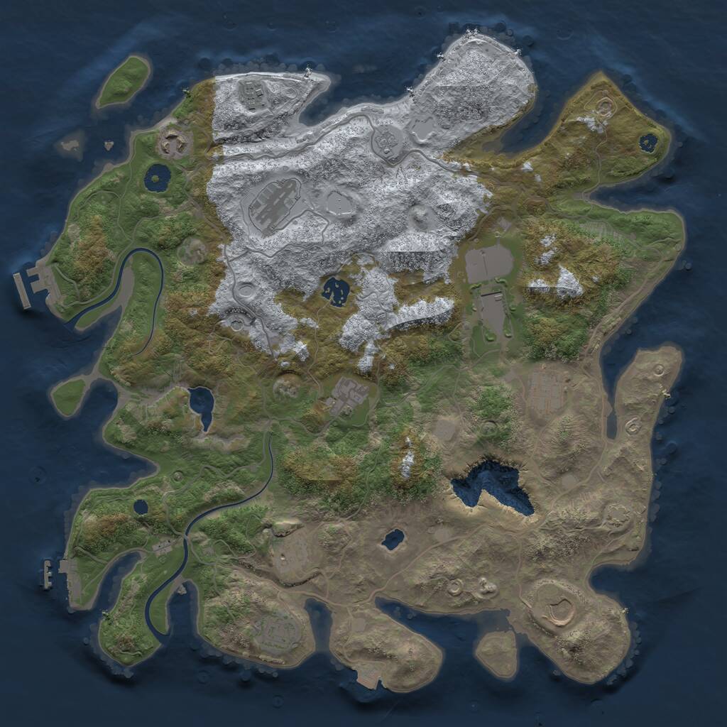 Rust Map: Procedural Map, Size: 4000, Seed: 12102021, 16 Monuments
