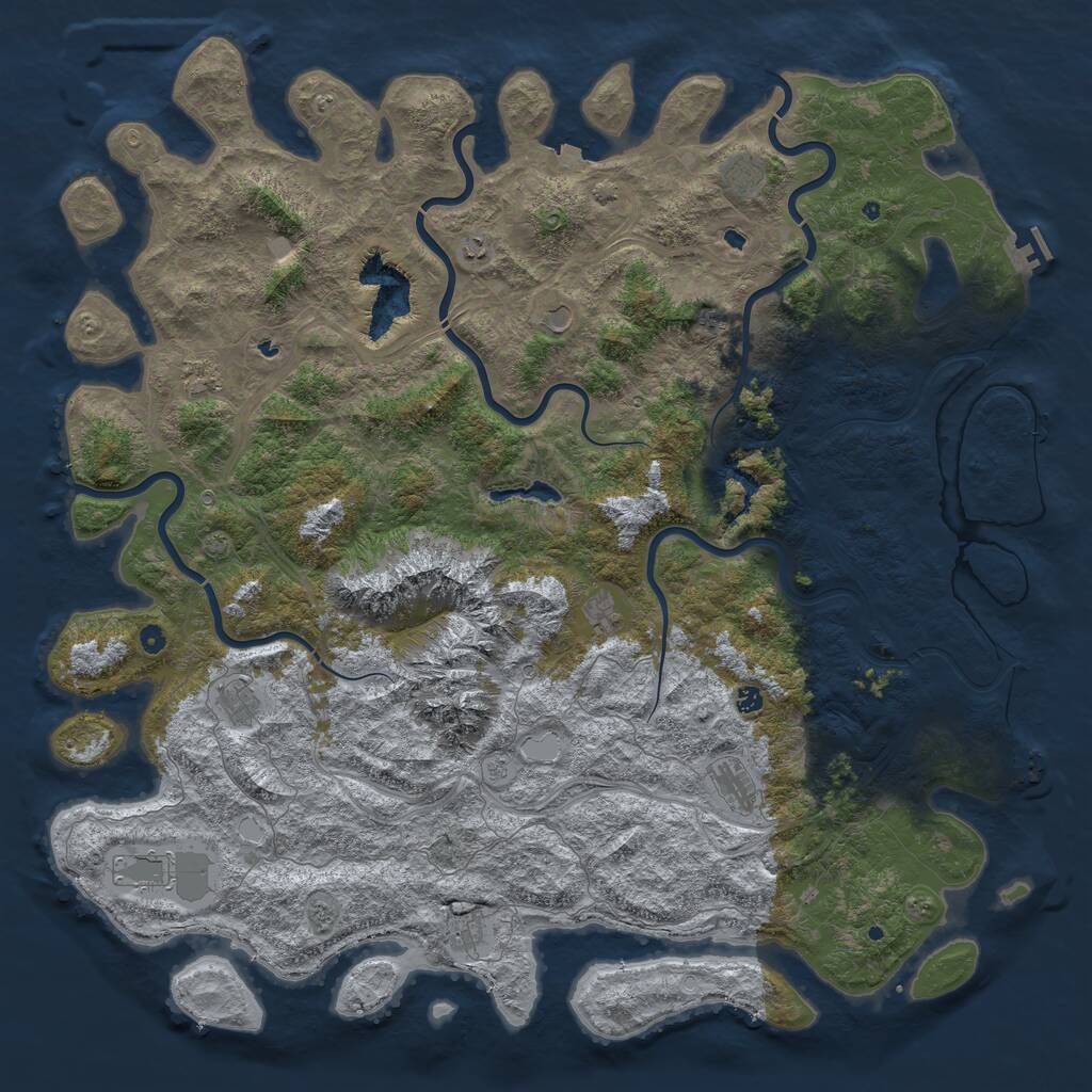 Rust Map: Procedural Map, Size: 6000, Seed: 27998, 17 Monuments