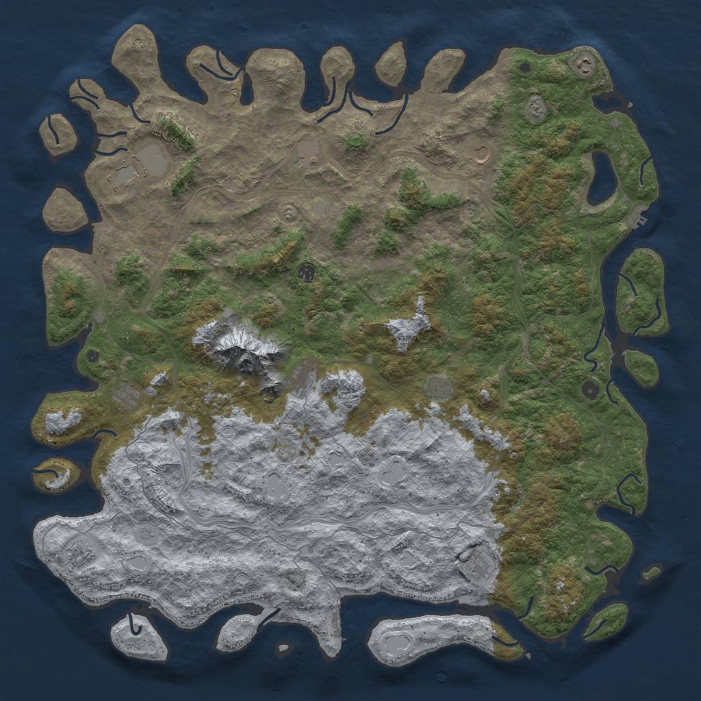 Rust Map: Procedural Map, Size: 6000, Seed: 27998, 18 Monuments