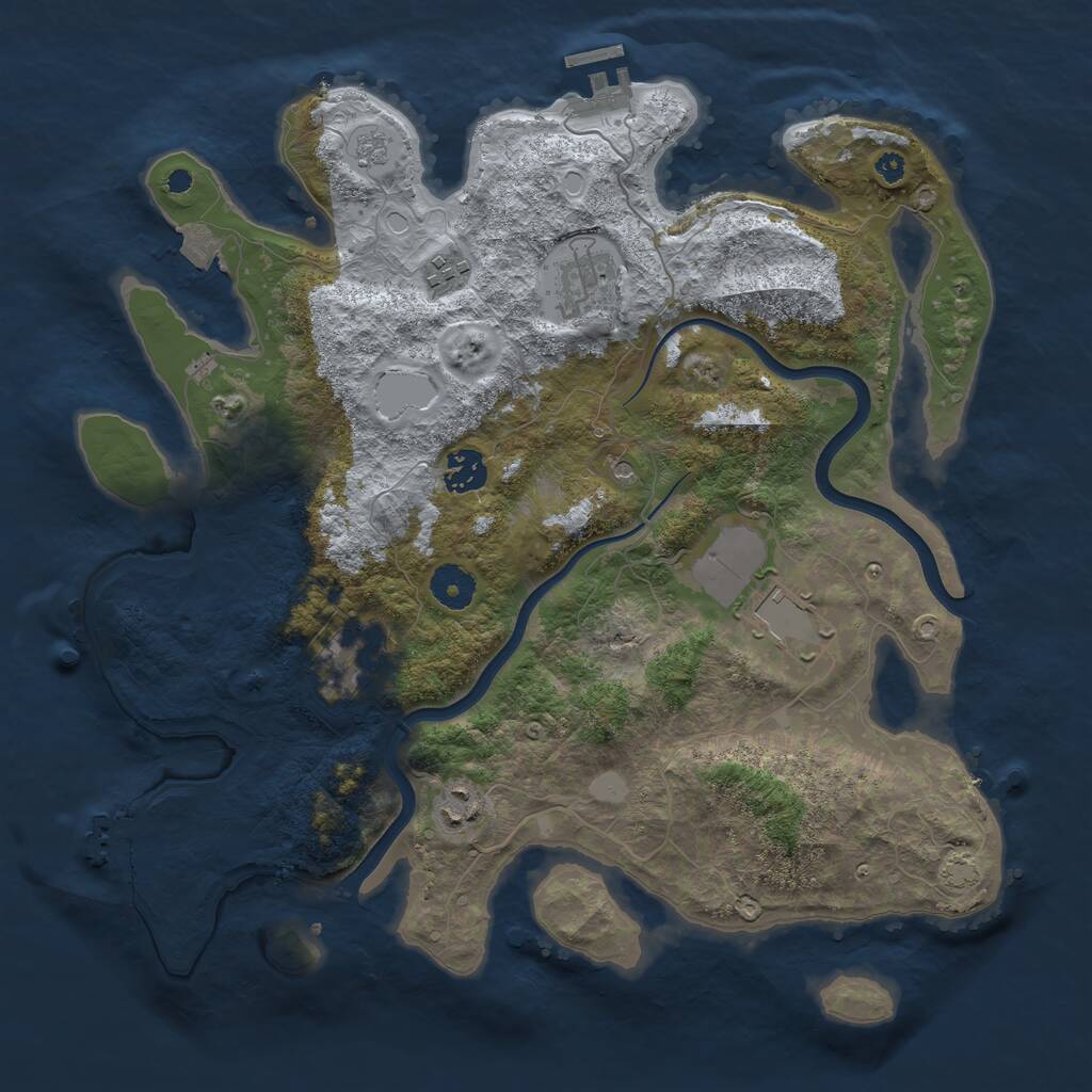 Rust Map: Procedural Map, Size: 3700, Seed: 639808605, 12 Monuments