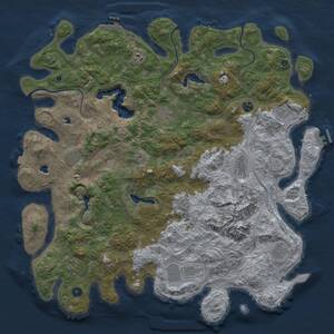 Thumbnail Rust Map: Procedural Map, Size: 5000, Seed: 99999, 16 Monuments