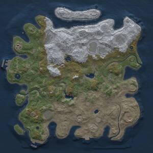 Thumbnail Rust Map: Procedural Map, Size: 4050, Seed: 1, 15 Monuments