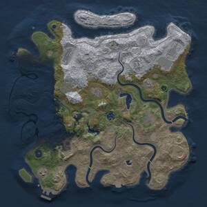 Thumbnail Rust Map: Procedural Map, Size: 4050, Seed: 1, 17 Monuments