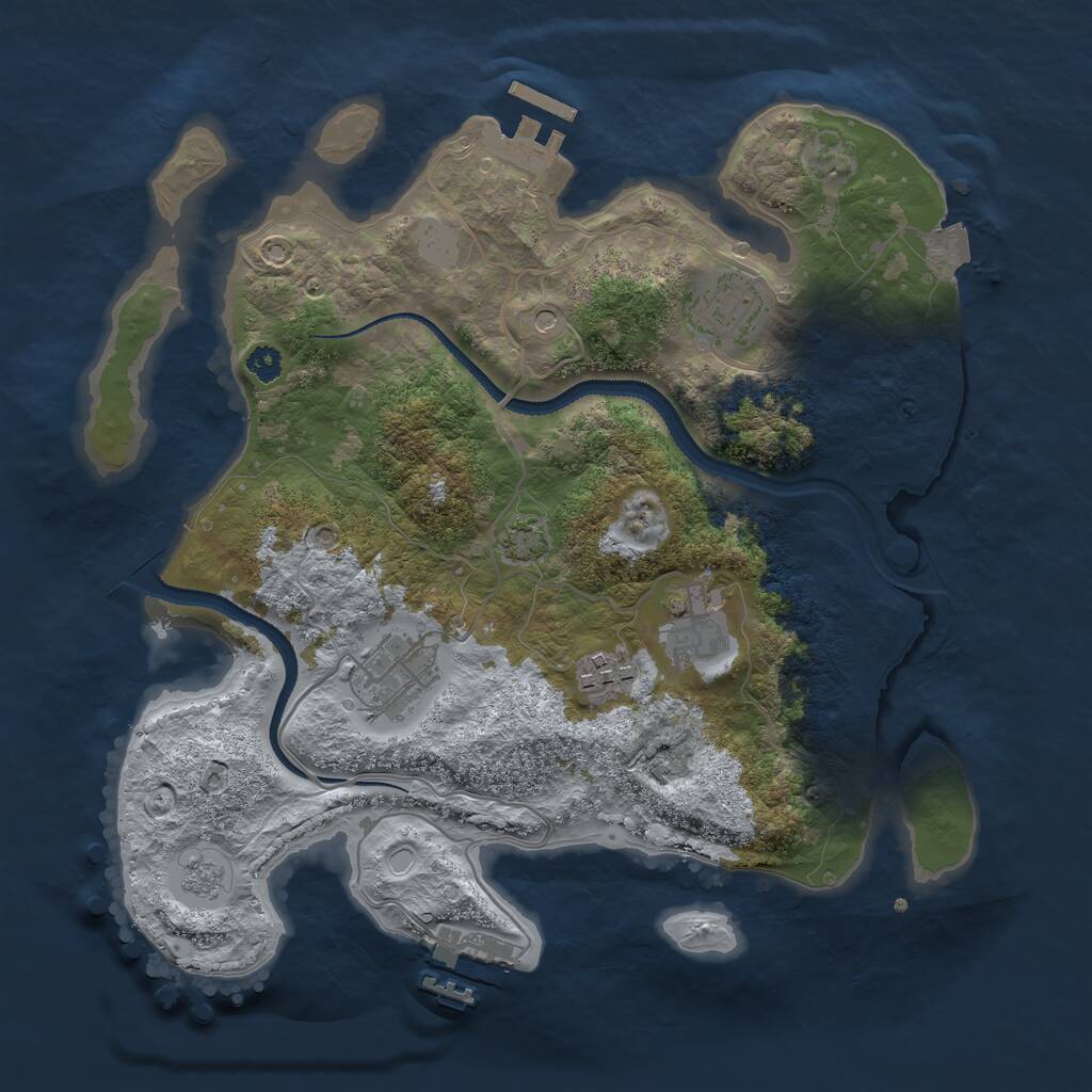 Rust Map: Procedural Map, Size: 3100, Seed: 822046621, 10 Monuments