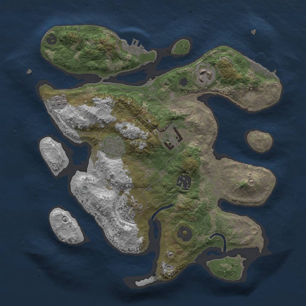 Rust Map: Procedural Map, Size: 3000, Seed: 891191, 13 Monuments