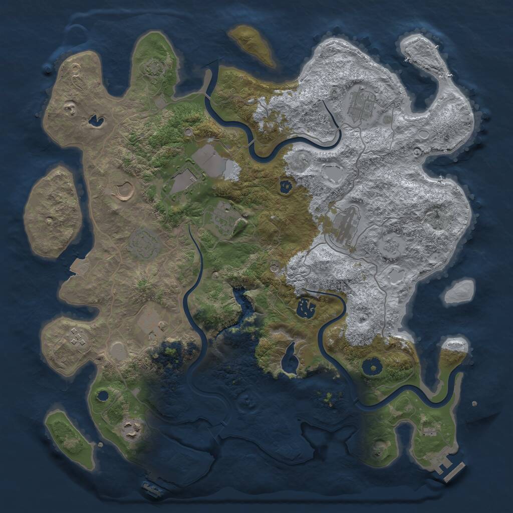 Rust Map: Procedural Map, Size: 4000, Seed: 1390907979, 16 Monuments