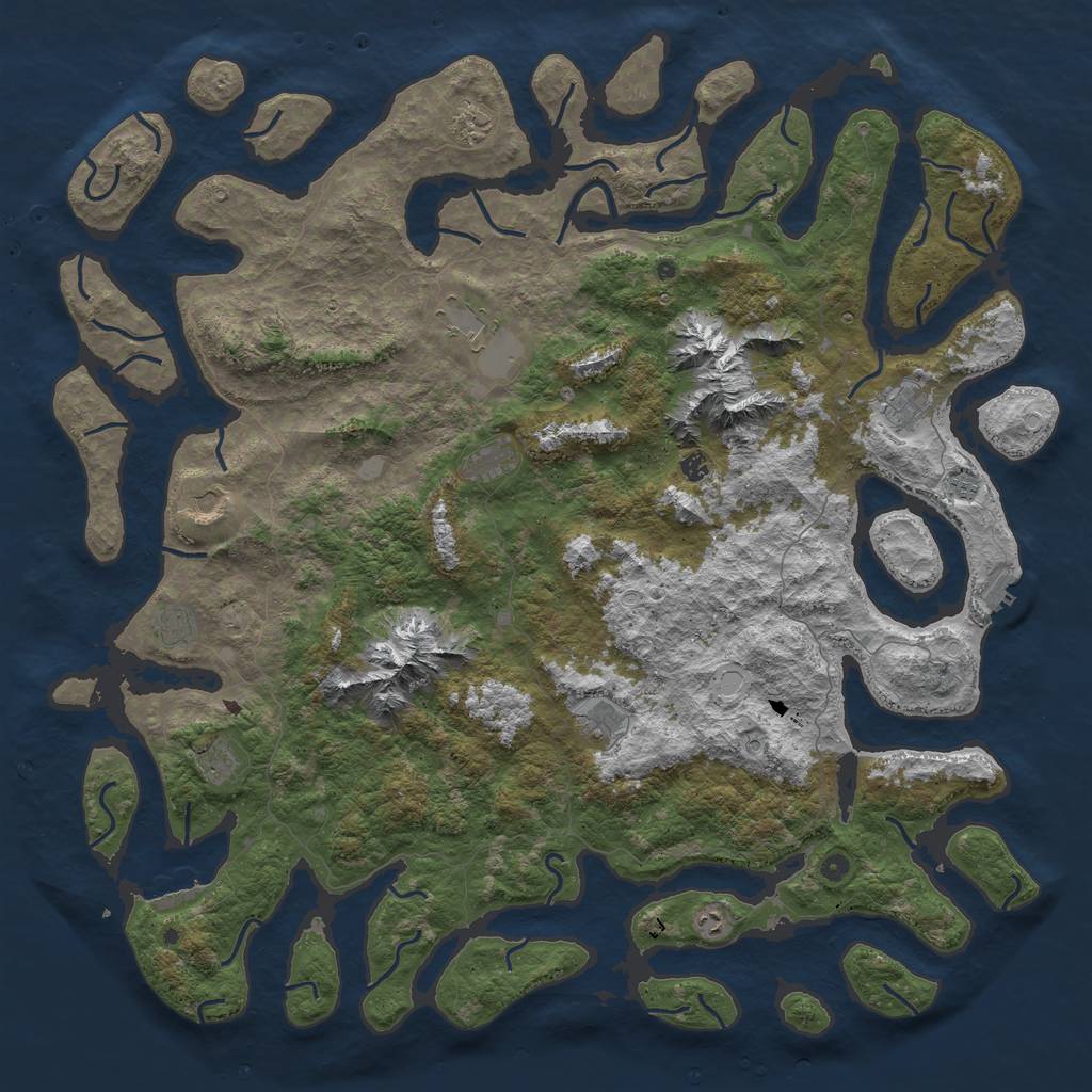 Rust Map: Procedural Map, Size: 6000, Seed: 890353471, 19 Monuments