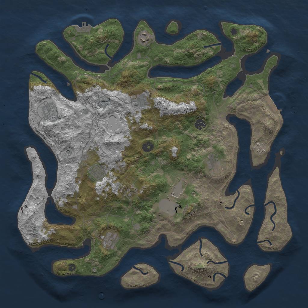 Rust Map: Procedural Map, Size: 4250, Seed: 30239, 18 Monuments