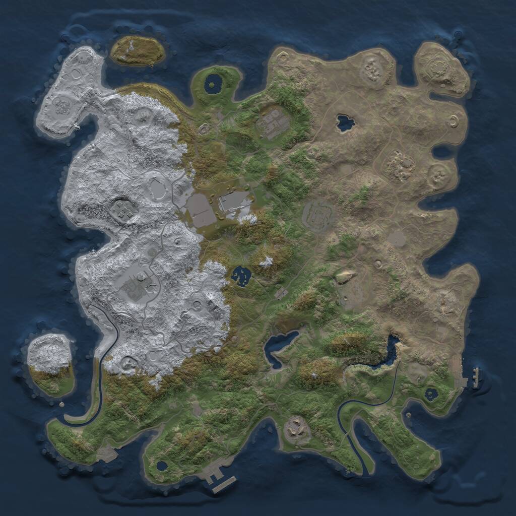 Rust Map: Procedural Map, Size: 4000, Seed: 841960, 15 Monuments