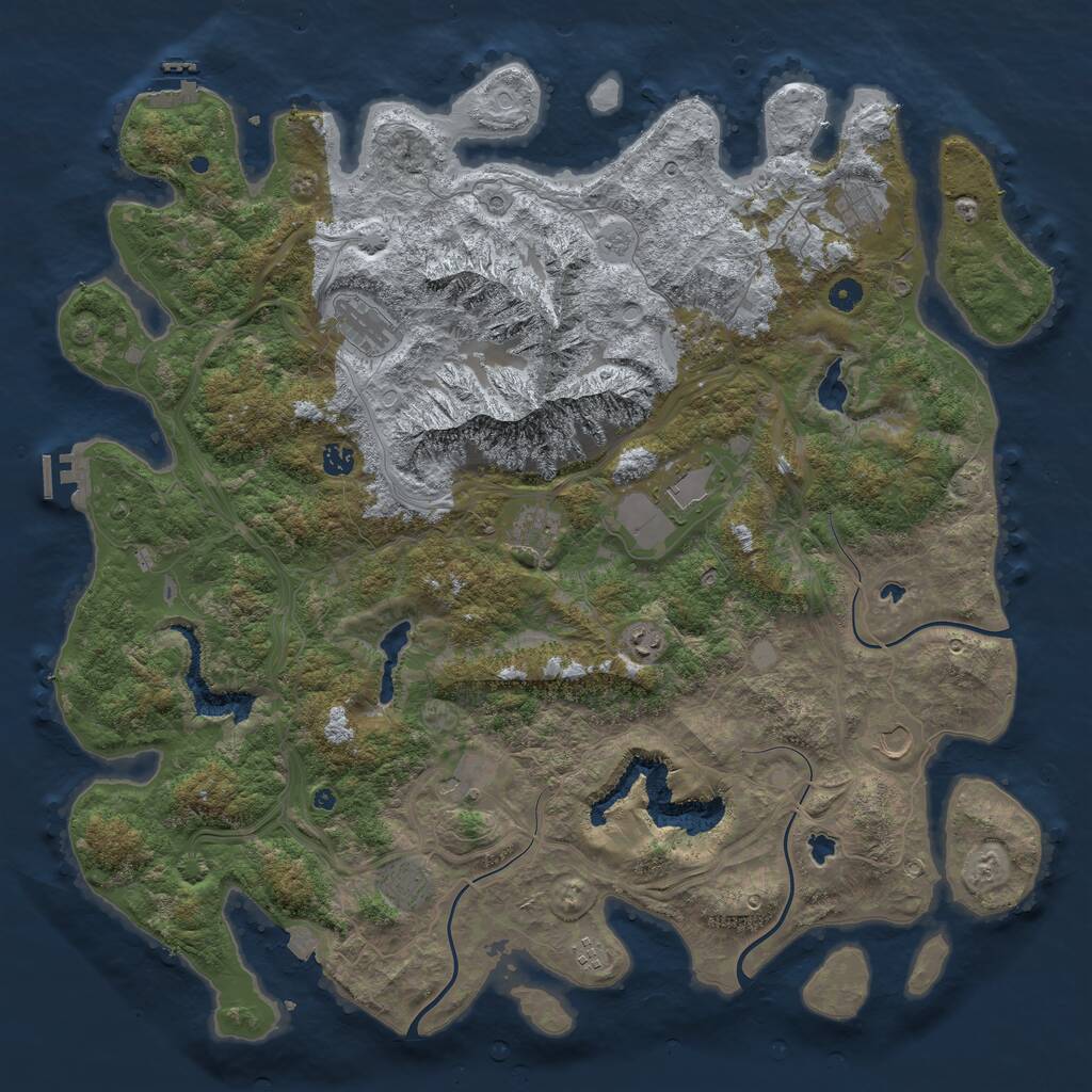 Rust Map: Procedural Map, Size: 5000, Seed: 1661680904, 17 Monuments