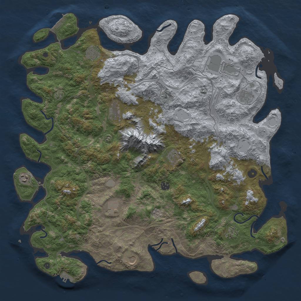 Rust Map: Procedural Map, Size: 5000, Seed: 5492339, 18 Monuments