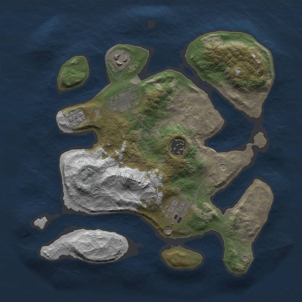 Rust Map: Barren, Size: 3000, Seed: 337531, 8 Monuments