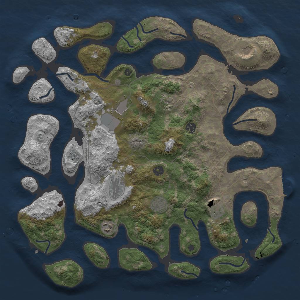 Rust Map: Procedural Map, Size: 4250, Seed: 1036321166, 16 Monuments
