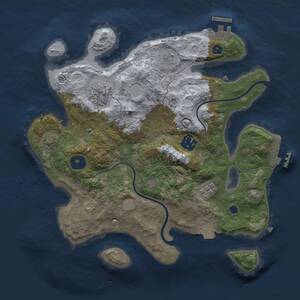 Thumbnail Rust Map: Procedural Map, Size: 3000, Seed: 50002, 9 Monuments