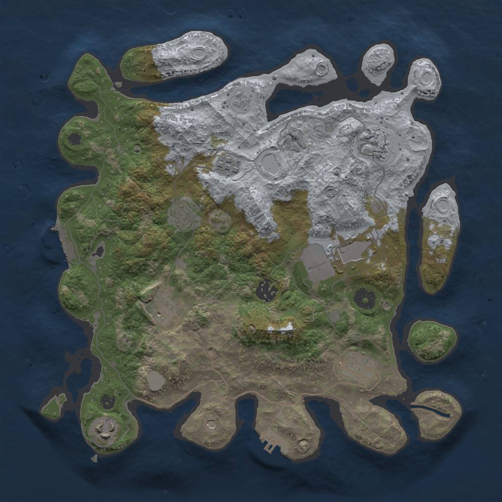 Rust Map: Procedural Map, Size: 3500, Seed: 216, 15 Monuments