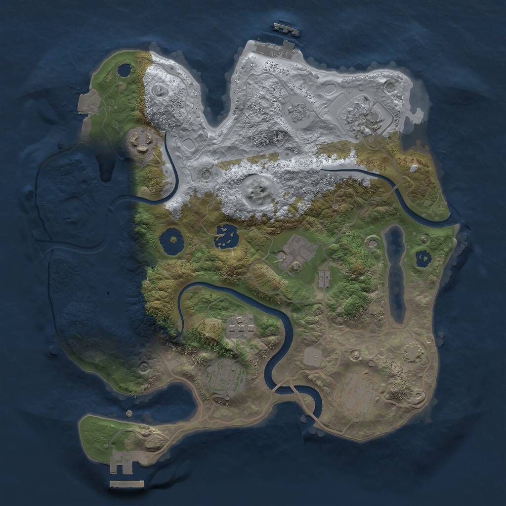 Rust Map: Procedural Map, Size: 3000, Seed: 641124153, 13 Monuments