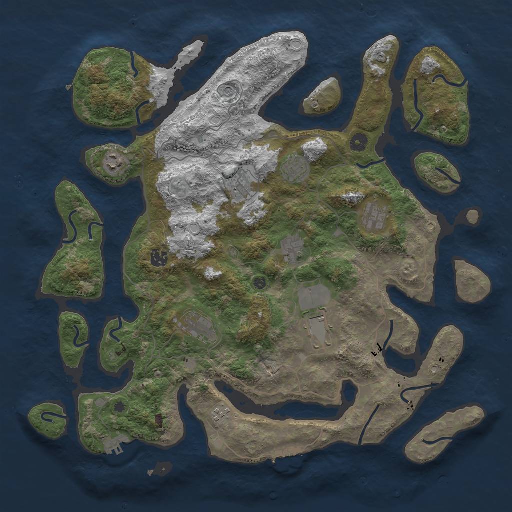Rust Map: Procedural Map, Size: 4250, Seed: 9481560, 17 Monuments