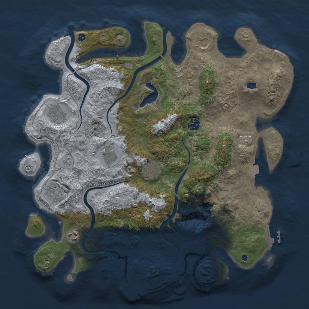 Rust Map: Procedural Map, Size: 4000, Seed: 122089889, 14 Monuments