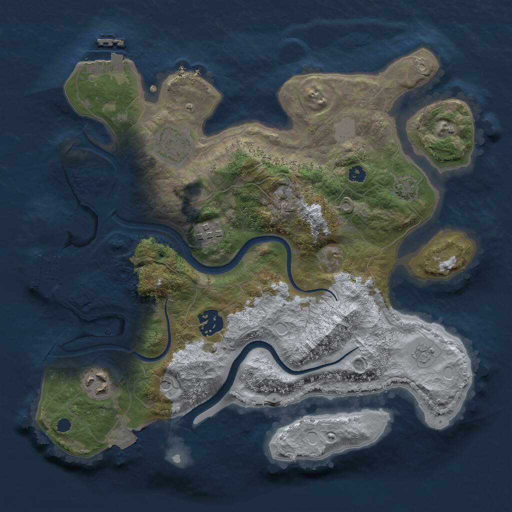 Rust Map: Procedural Map, Size: 3000, Seed: 11827678, 10 Monuments