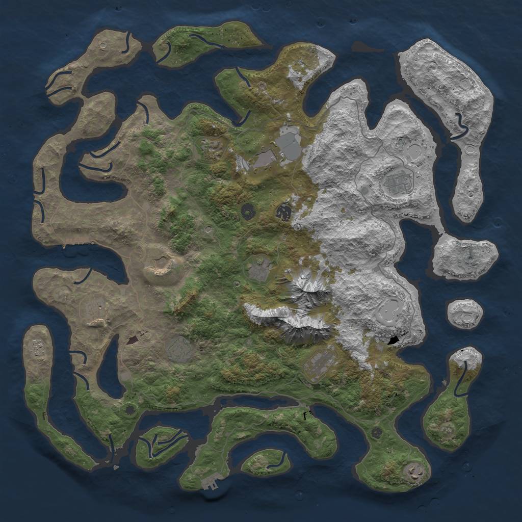 Rust Map: Procedural Map, Size: 5000, Seed: 561614515, 19 Monuments