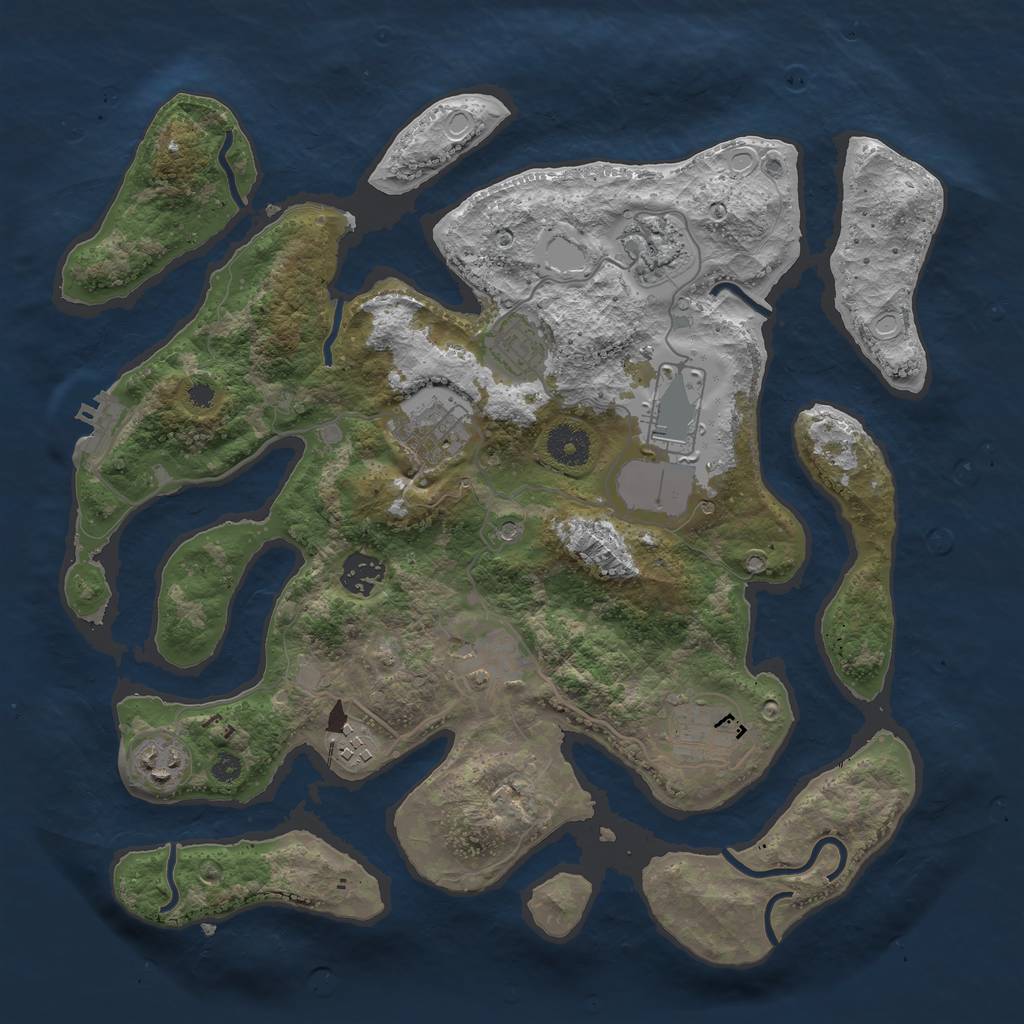 Rust Map: Procedural Map, Size: 3600, Seed: 23331, 16 Monuments
