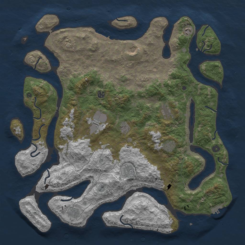Rust Map: Procedural Map, Size: 4870, Seed: 2147483647, 19 Monuments