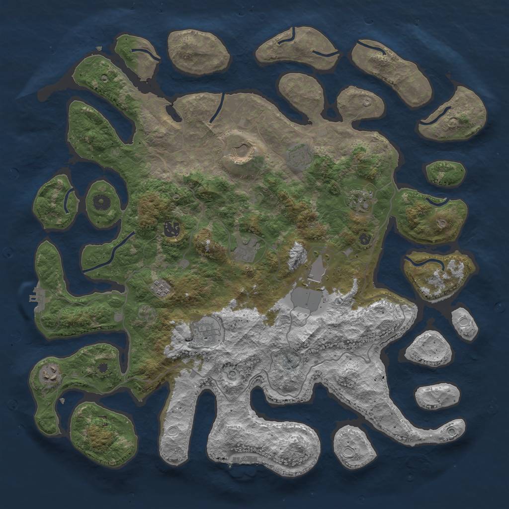 Rust Map: Procedural Map, Size: 4500, Seed: 280, 17 Monuments