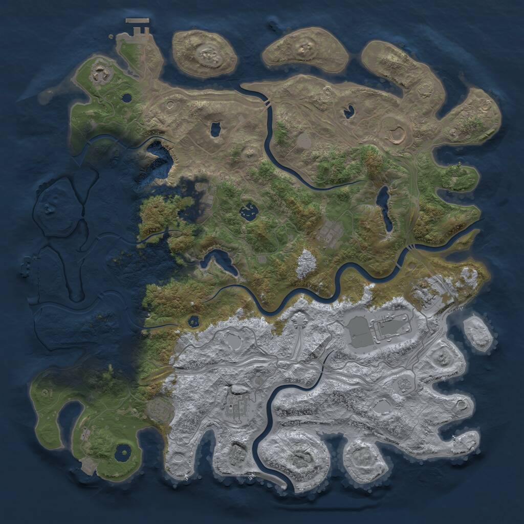 Rust Map: Procedural Map, Size: 4500, Seed: 280, 16 Monuments
