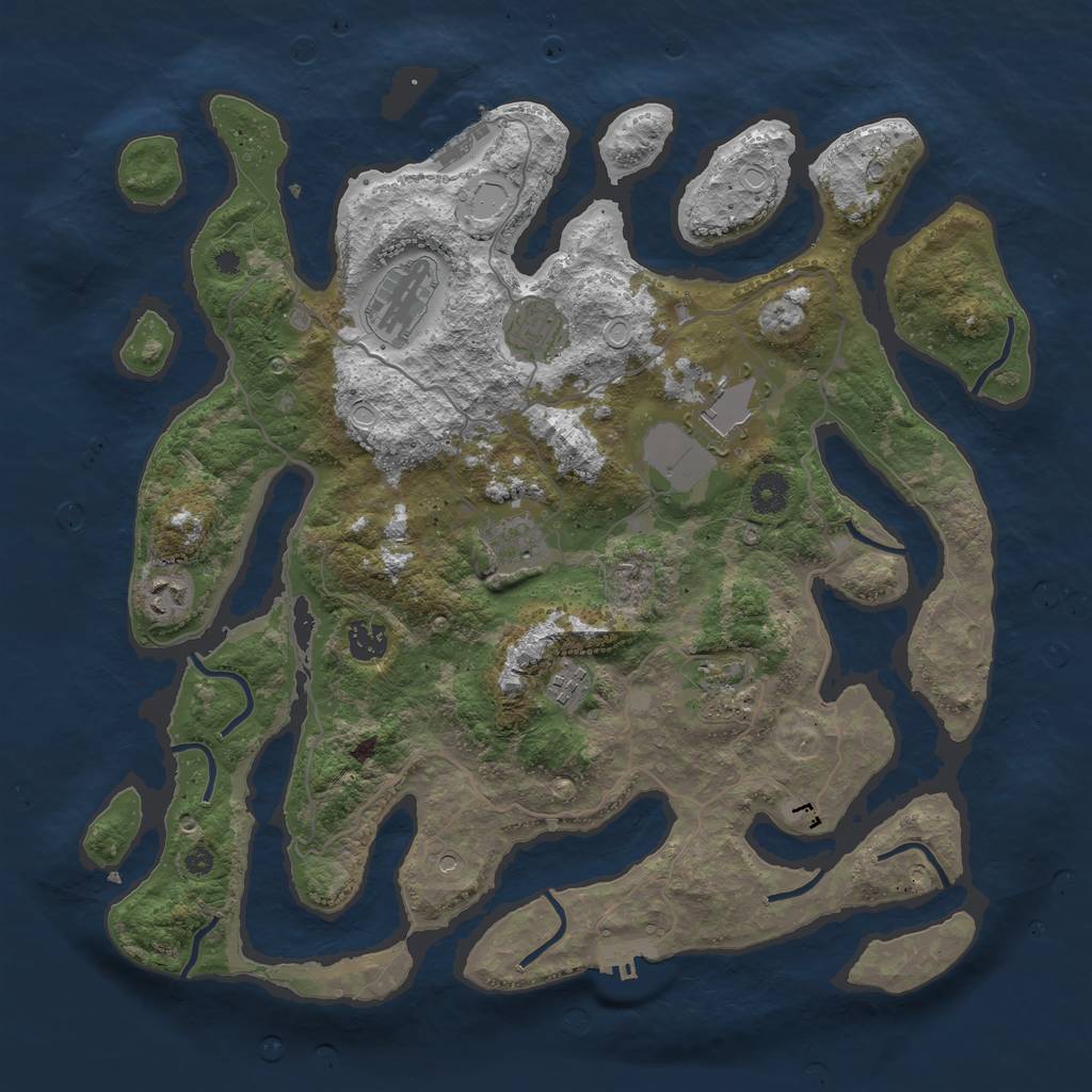 Rust Map: Procedural Map, Size: 4000, Seed: 1565489, 16 Monuments