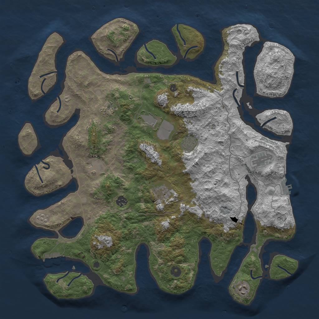 Rust Map: Procedural Map, Size: 4500, Seed: 28031986, 17 Monuments
