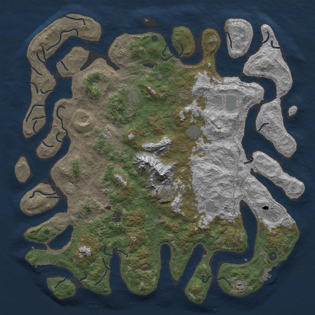 Rust Map: Procedural Map, Size: 5500, Seed: 28031986, 19 Monuments