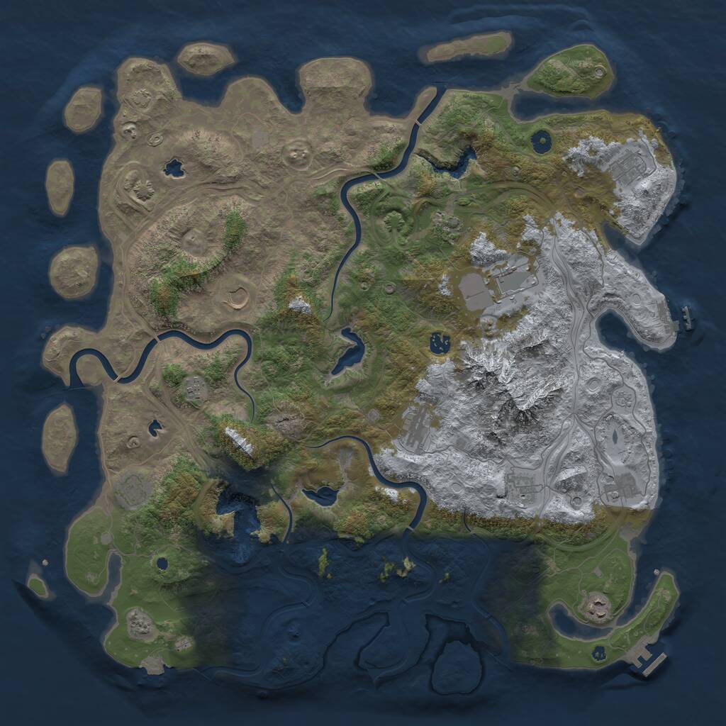 Rust Map: Procedural Map, Size: 5000, Seed: 512, 17 Monuments